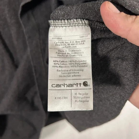 Carhartt T Shirt Men's XL Grey Short Sleeve Crew Neck Original Fit Graphic - Picture 8 of 13